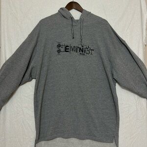 Attic Salt brand. “Steminist” hoodie. Grey with glitter details. Oversized XXL